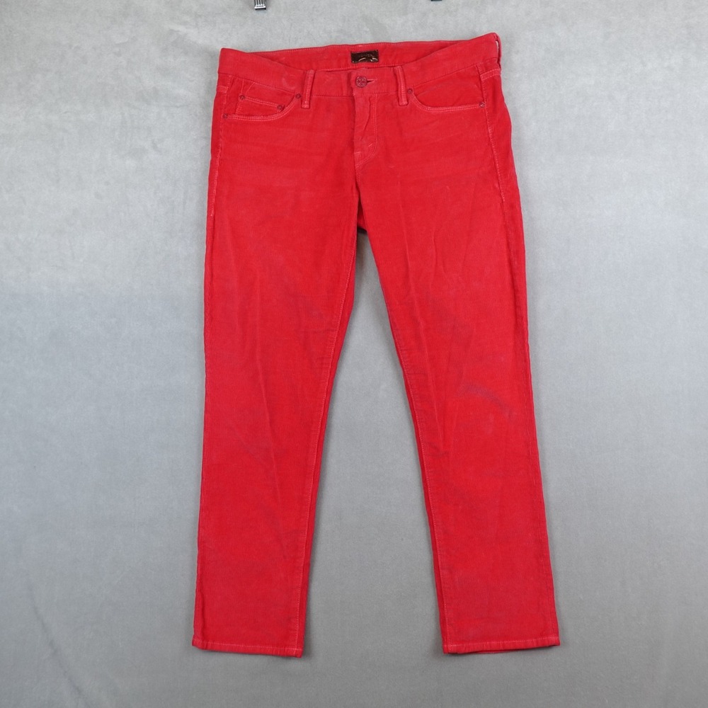 MOTHER Looker Corduroy Pants Size 29 Someone Dye Rosebud Red Cord